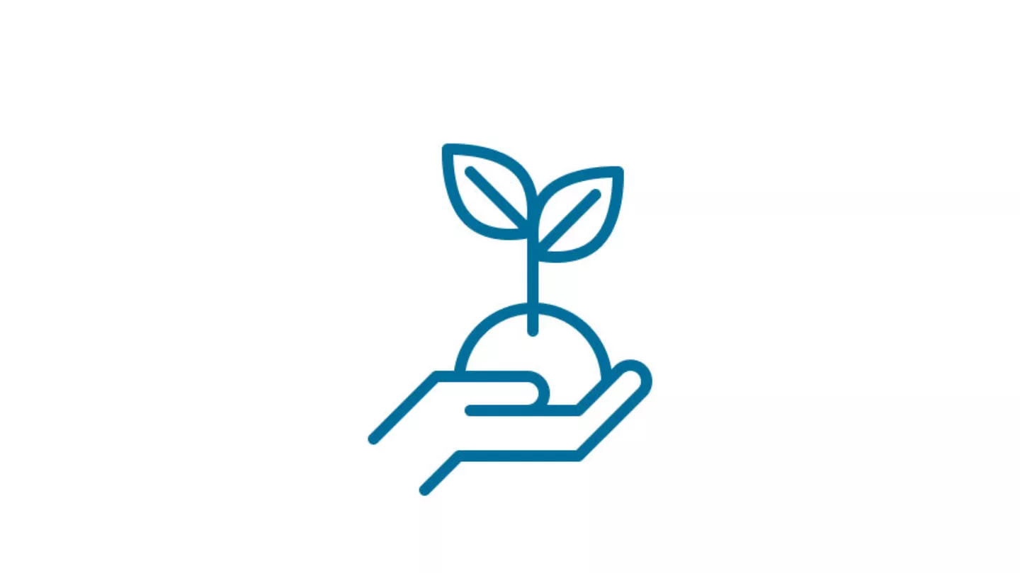 ícone de uma planta sendo segurada